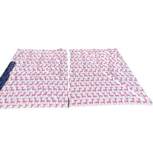 Set of 2 Whimsical Giraffe Curtains 76x50 Pink on White Custom Window Panels